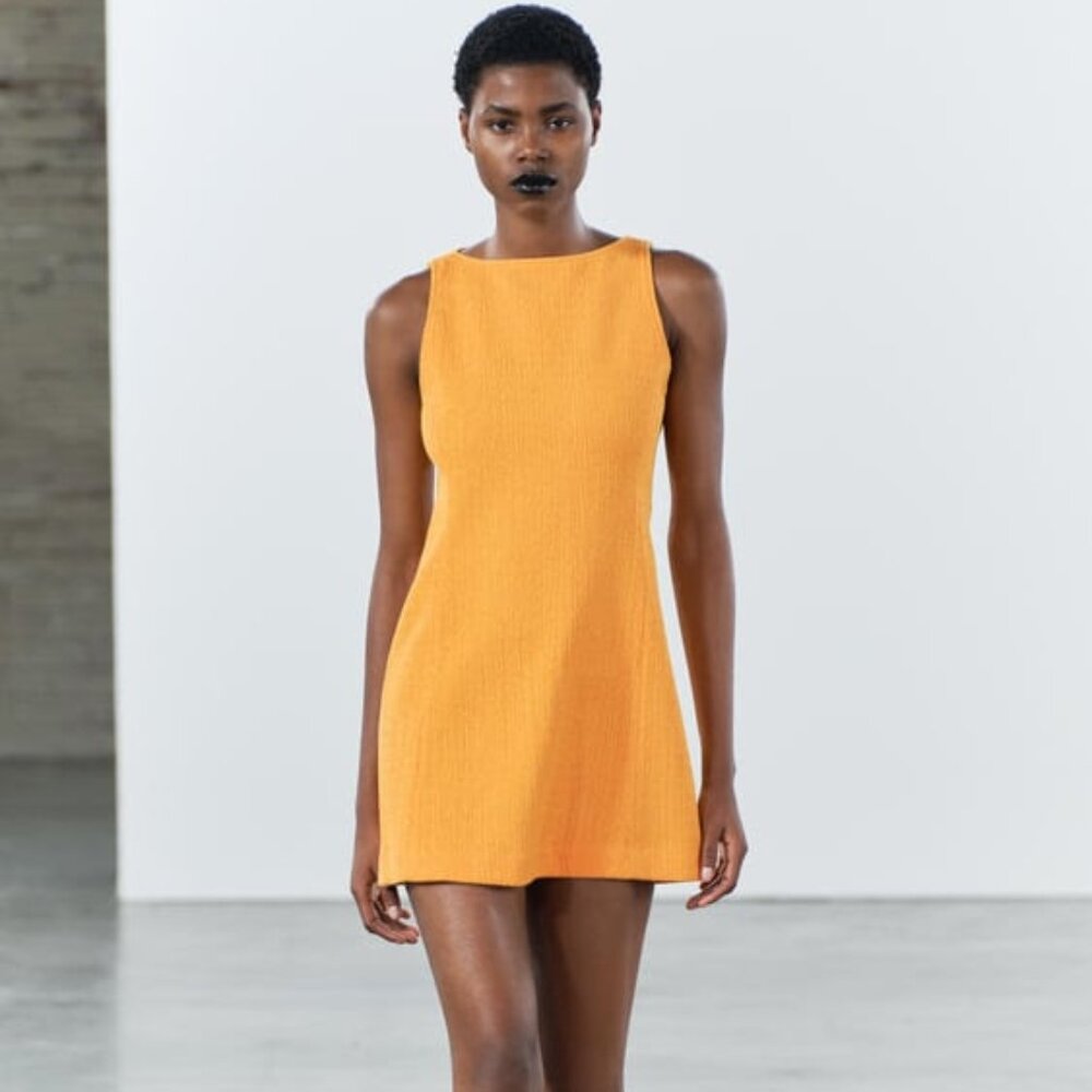 Structured Mini Dress (orange) - BRAND NEW